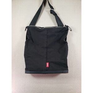 Fatboy Bag Mens Medium M Black Metallic Soul Canvas Adjustable Strap Zipper Tote